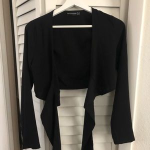 PLT - Front Tie Long Sleeve Crop